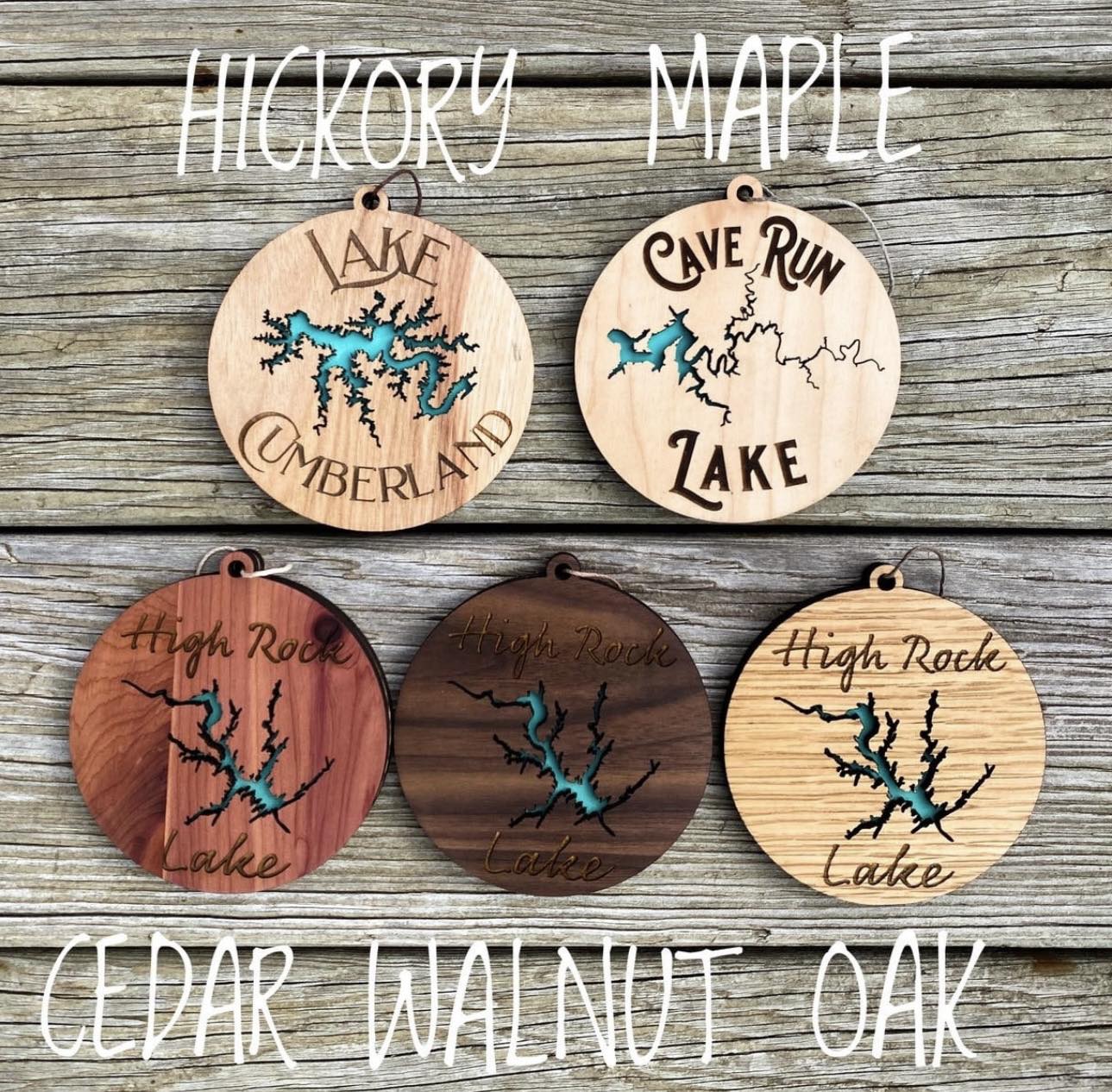 Custom 4-inch ornament by The Hollow & Hill Co. LLC featuring the "ANY LAKE!" design, perfect for lake-themed decor.