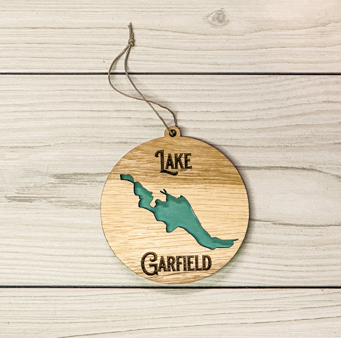 North Carolina Hyco Lake ornament by The Hollow & Hill Co. LLC, featuring a detailed depiction of the lake scene in a festive ornament.