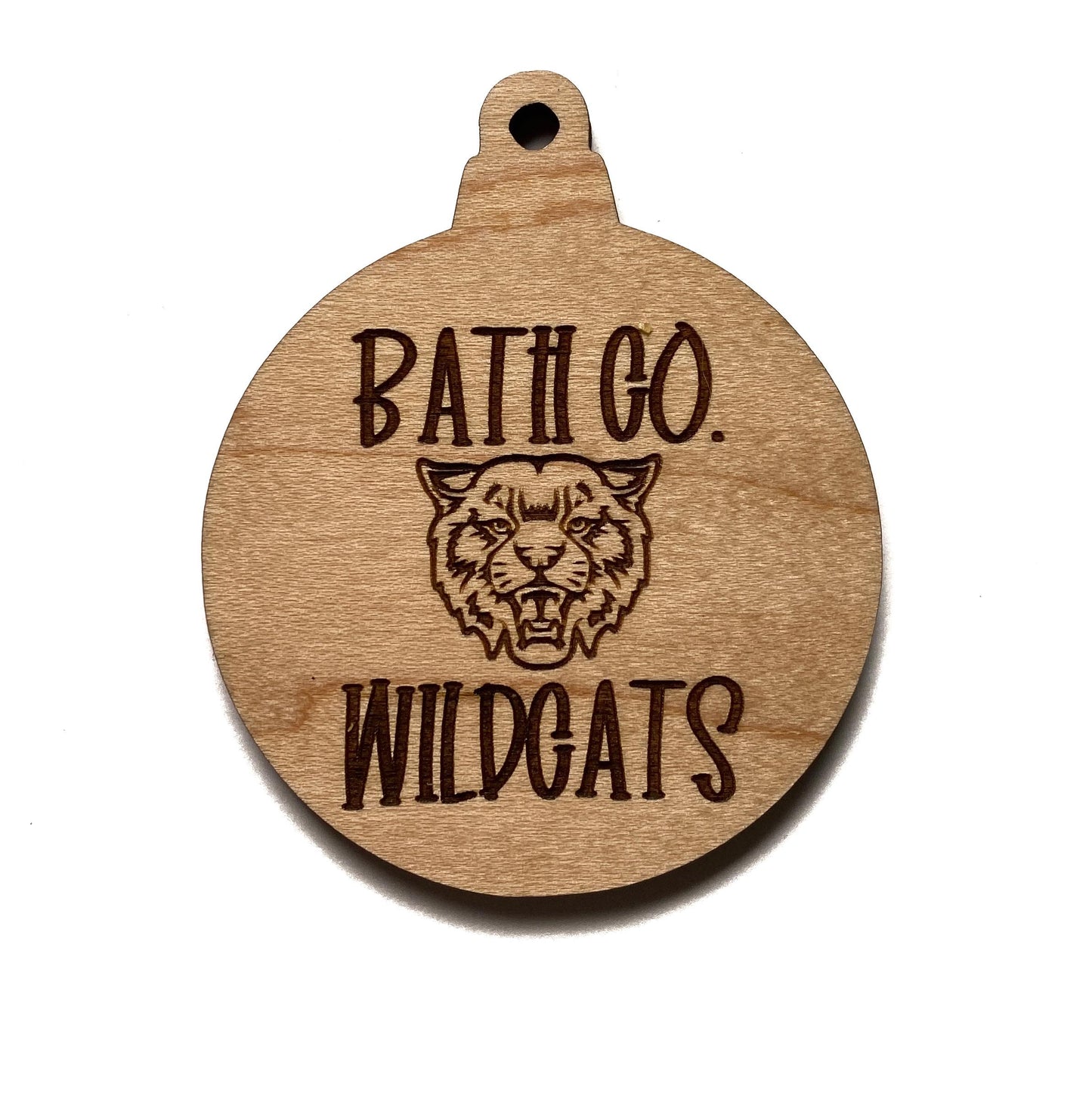 Bath Co. Wildcats ornament by The Hollow & Hill Co. LLC, featuring a detailed decorative Wildcats design for holiday decoration.