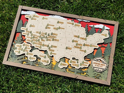National Parks Travel Map - Forest Design - Personalize! - The Salty Lick Mercantile