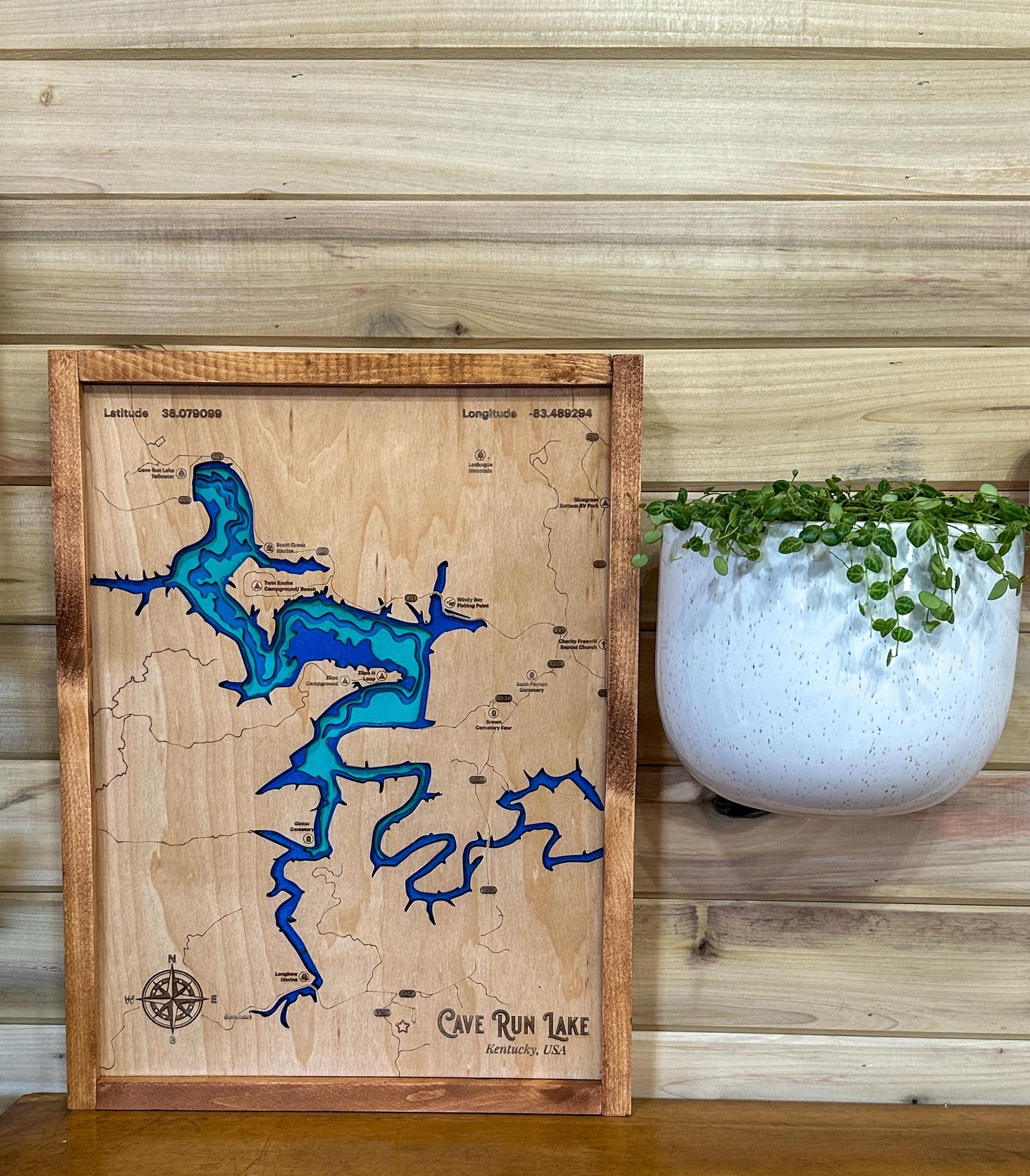 Cave Run Lake 5 Layer Topographical Map - The Salty Lick Mercantile