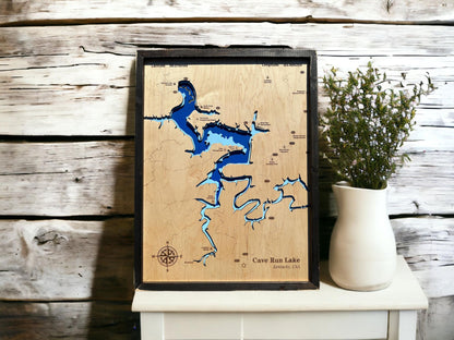 Cave Run Lake 5 Layer Topographical Map - The Salty Lick Mercantile