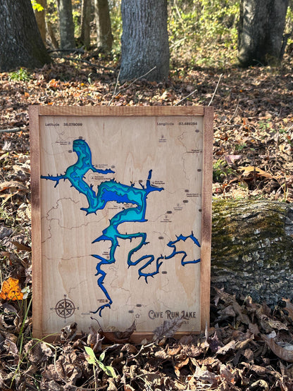 Cave Run Lake 5 Layer Topographical Map - The Salty Lick Mercantile