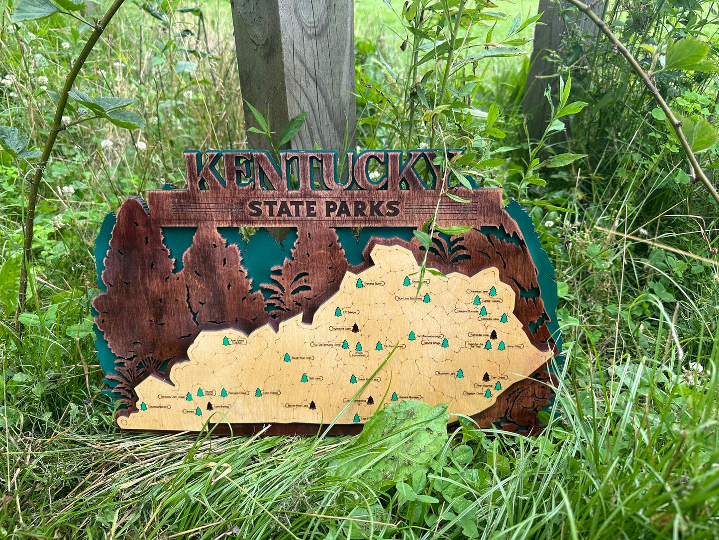 Kentucky State Parks 3 Layer Travel Map - Can be Personalized Other States Available! - The Salty Lick Mercantile
