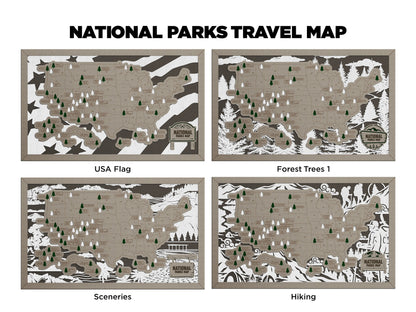 National Parks Travel Map - Alpine Forest Design - Personalize! - The Salty Lick Mercantile