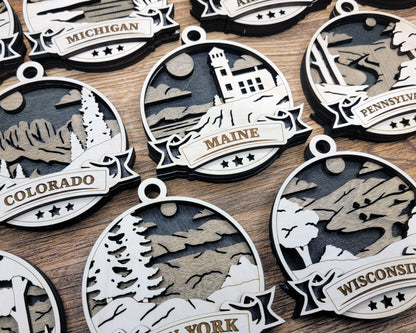Discover America Ornaments - A unique ornament for each State! - The Salty Lick Mercantile