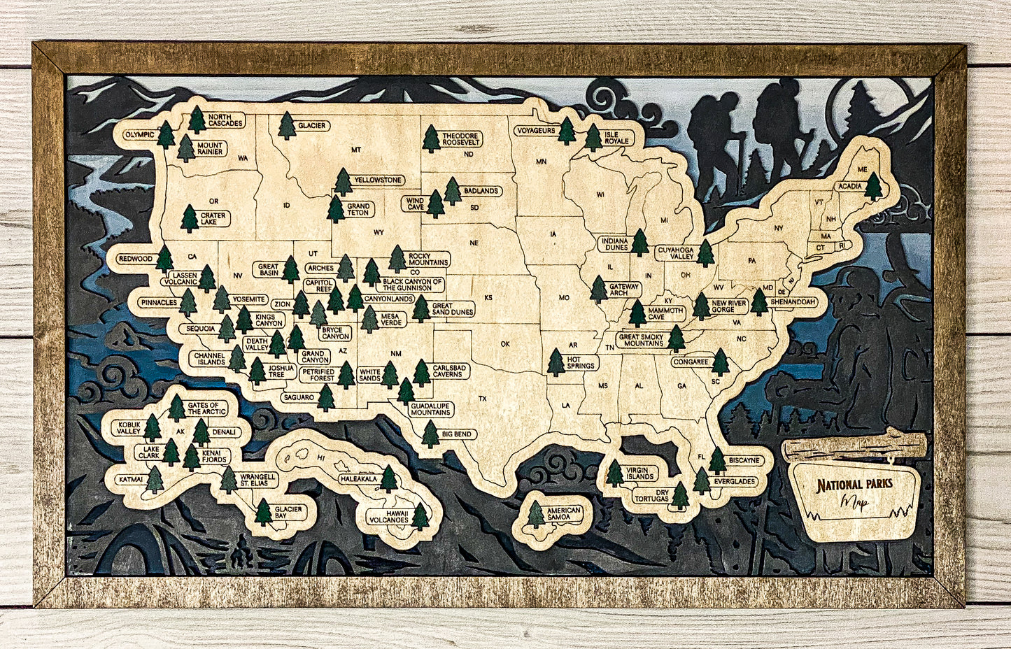 National Parks Travel Map - Hiking Design - Personalize! - The Salty Lick Mercantile