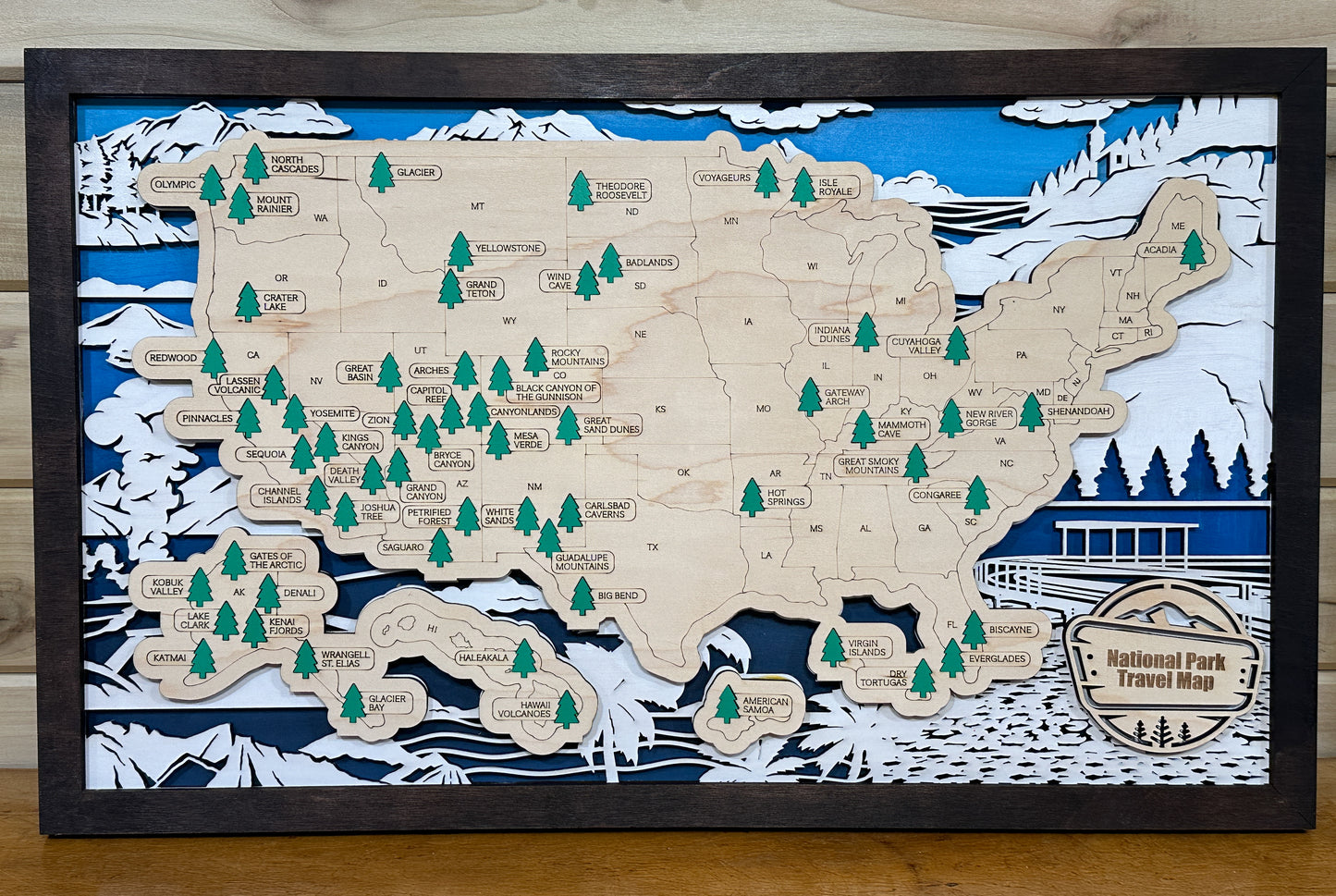 National Parks Travel Map - Sceneries Design - Personalize! - The Salty Lick Mercantile