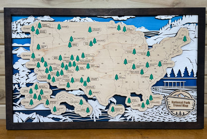 National Parks Travel Map - Sceneries Design - Personalize! - The Salty Lick Mercantile