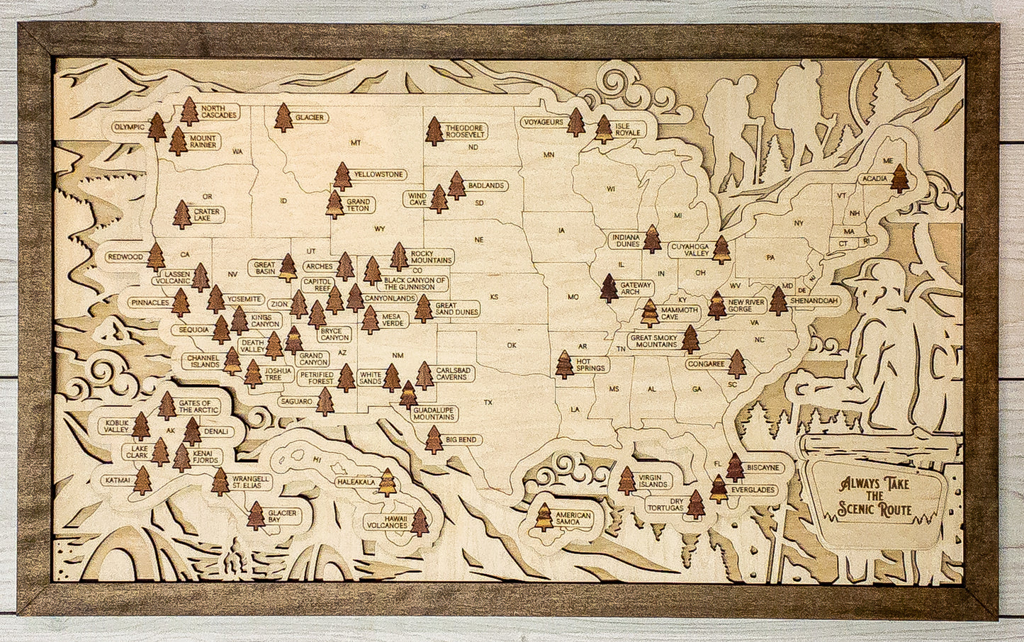 National Parks Travel Map - Hiking Design - Personalize! - The Salty Lick Mercantile