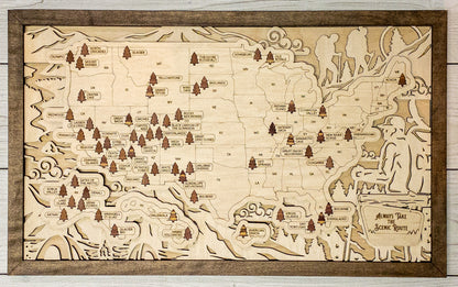 National Parks Travel Map - Hiking Design - Personalize! - The Salty Lick Mercantile