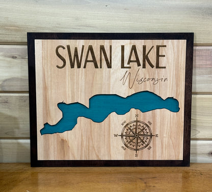 Cave Run Lake OR ANY CUSTOM LAKE! - Laser Art - The Salty Lick Mercantile