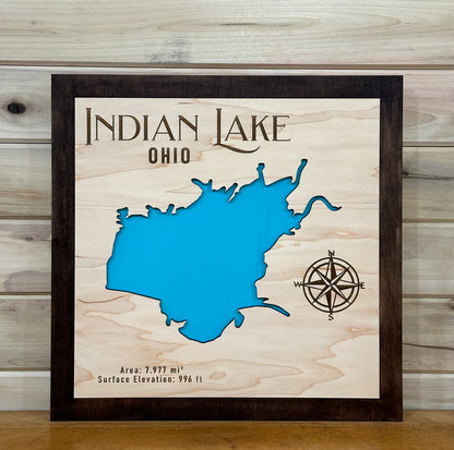 Cave Run Lake OR ANY CUSTOM LAKE! - Laser Art - The Salty Lick Mercantile
