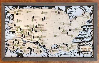 National Parks Travel Map - Wildlife Design - Personalize! - The Salty Lick Mercantile