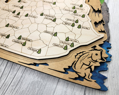 Kentucky State Parks 3 Layer Travel Map - Can be Personalized Other States Available! - The Salty Lick Mercantile