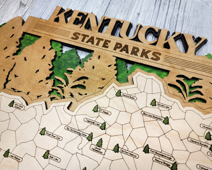 Kentucky State Parks 3 Layer Travel Map - Can be Personalized Other States Available! - The Salty Lick Mercantile