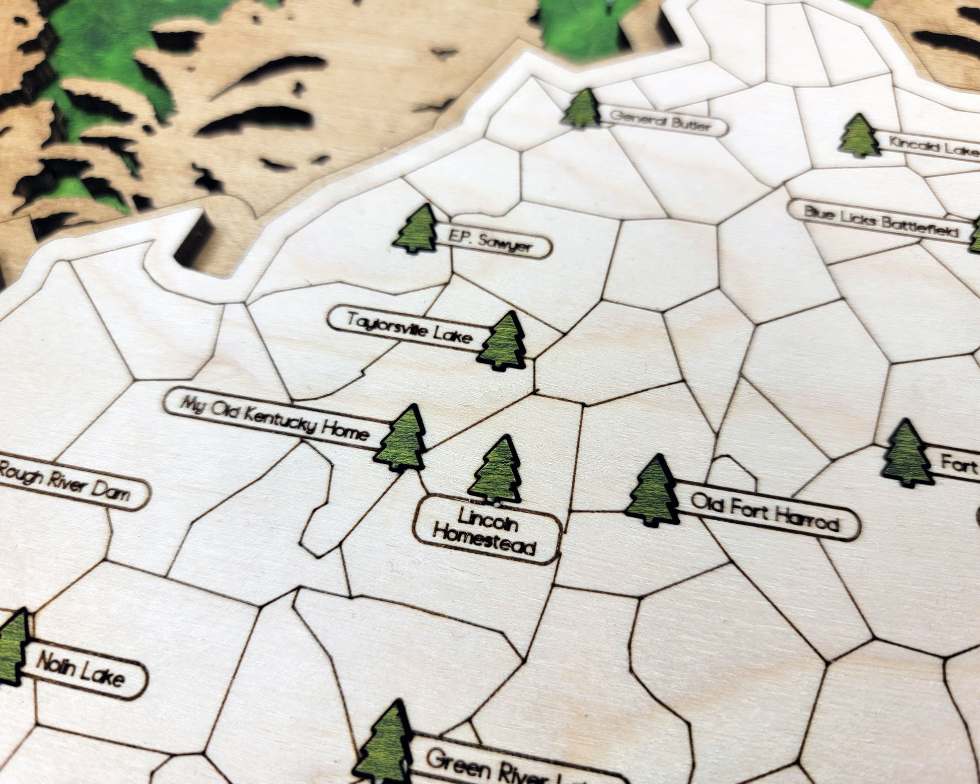 Kentucky State Parks 3 Layer Travel Map - Can be Personalized Other States Available! - The Salty Lick Mercantile