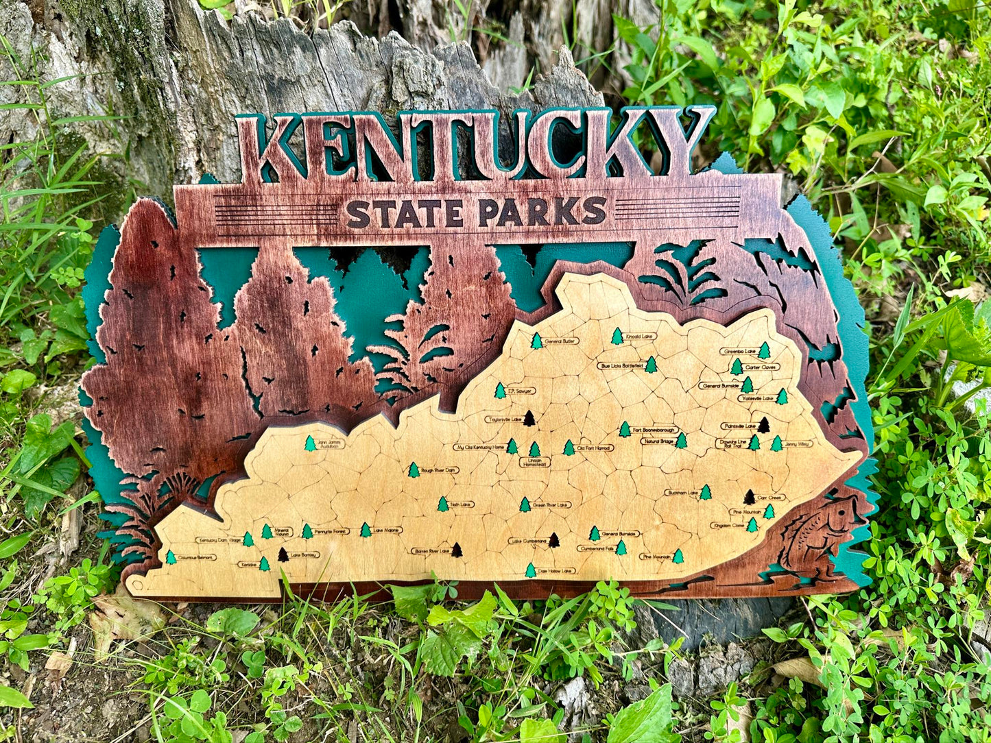 Kentucky State Parks 3 Layer Travel Map - Can be Personalized Other States Available! - The Salty Lick Mercantile