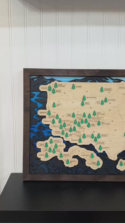 National Parks Travel Map - Wildlife Design - Personalize!