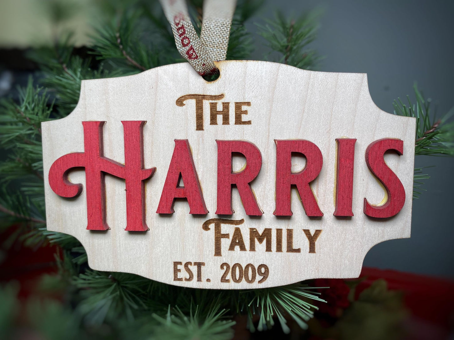 Family Name Ornament - 2 layer - The Salty Lick Mercantile