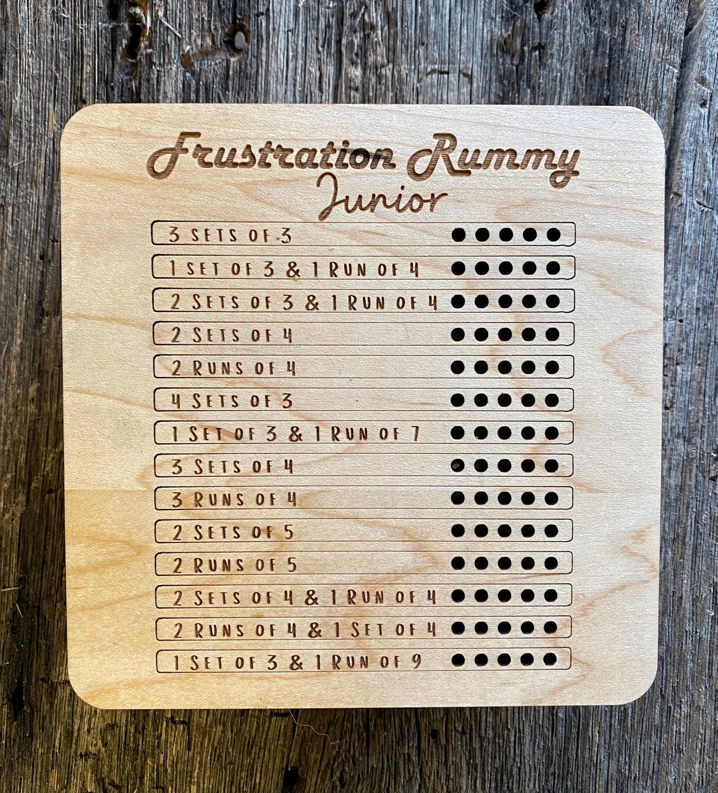 Frustration Rummy "Junior" - Laser Cut Board Game - The Salty Lick Mercantile