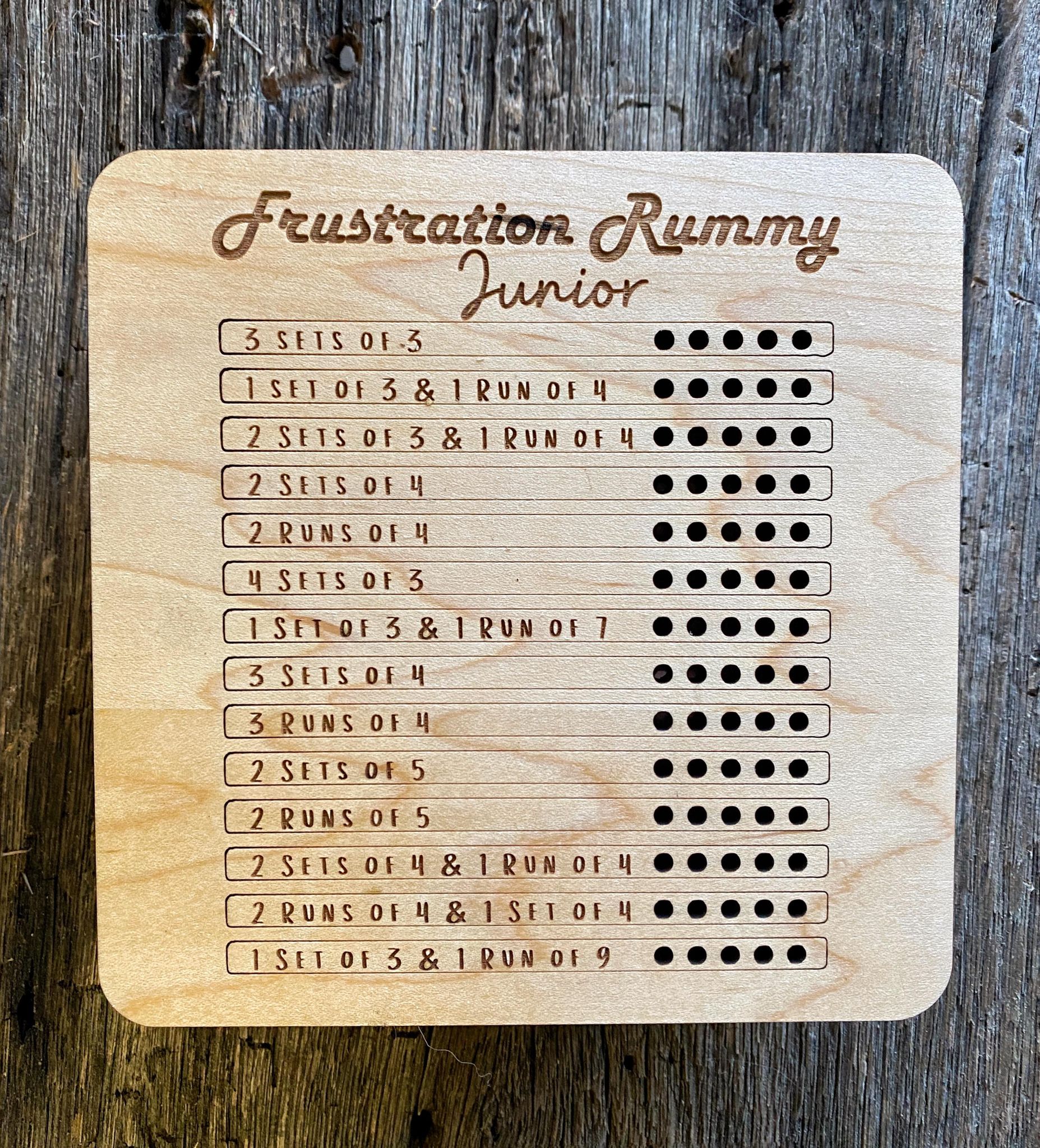 Frustration Rummy "Junior" - Laser Cut Board Game - The Salty Lick Mercantile