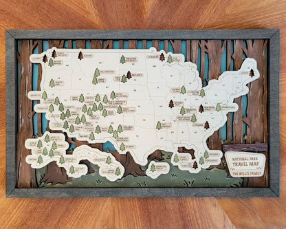 National Parks Travel Map - Customizable! - The Salty Lick Mercantile