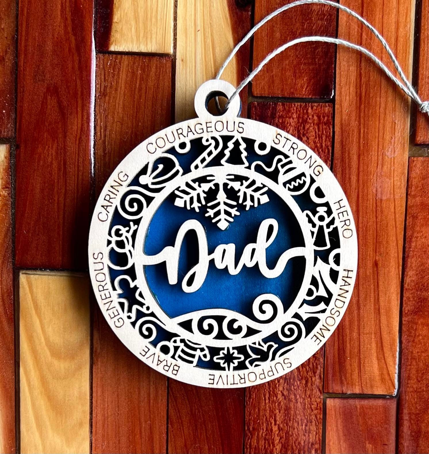 Dad 2 Layer Wood Ornament - The Salty Lick Mercantile