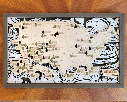 National Parks Travel Map - Customizable! - The Salty Lick Mercantile