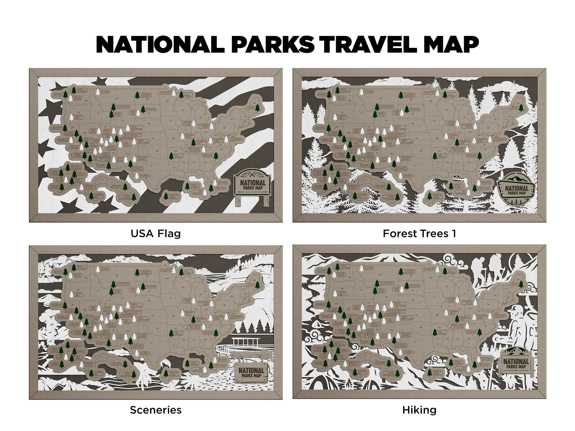 National Parks Travel Map - Customizable! - The Salty Lick Mercantile