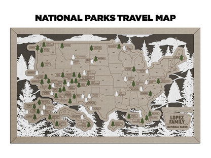 National Parks Travel Map - Customizable! - The Salty Lick Mercantile
