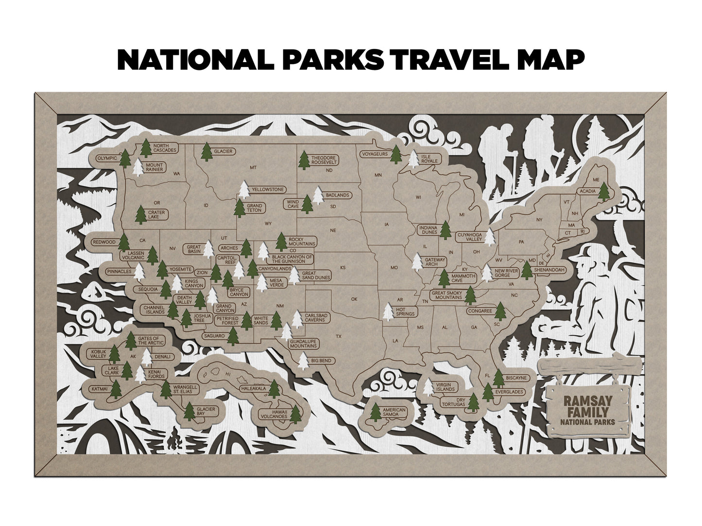 National Parks Travel Map - Customizable! - The Salty Lick Mercantile