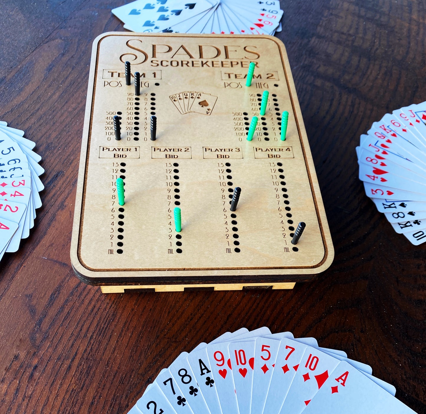 Spades Scorekeeper Custom Board Game - The Salty Lick Mercantile