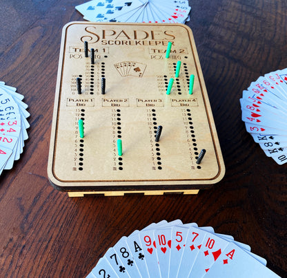 Spades Scorekeeper Custom Board Game - The Salty Lick Mercantile