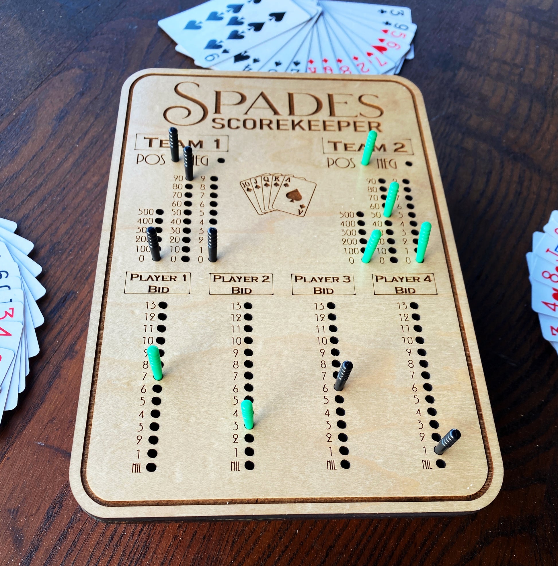 Spades Scorekeeper Custom Board Game - The Salty Lick Mercantile