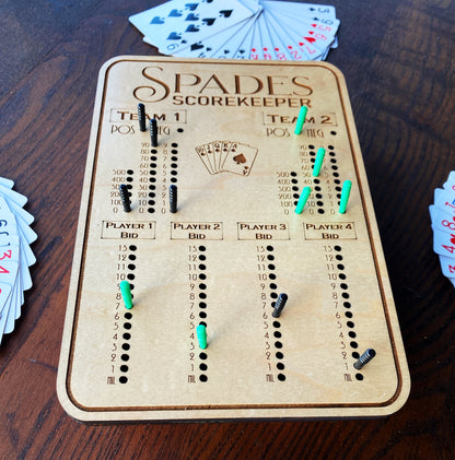 Spades Scorekeeper Custom Board Game - The Salty Lick Mercantile