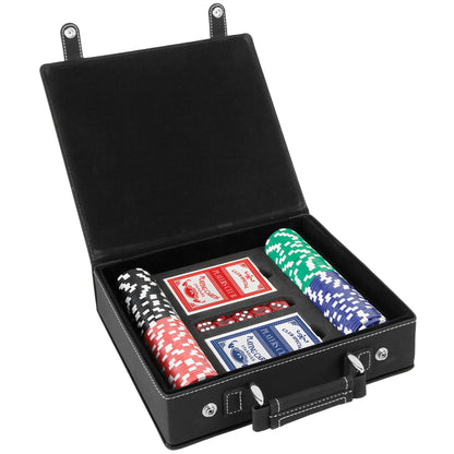 Laserable Leatherette 100 Chip Poker Set - The Salty Lick Mercantile