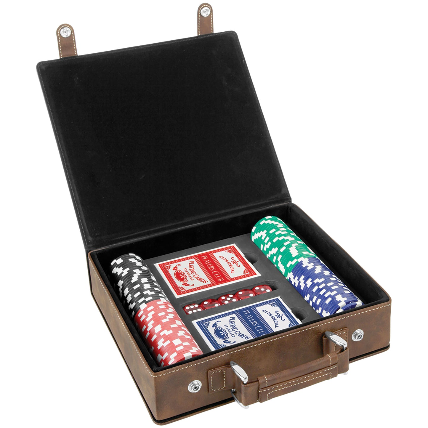 Laserable Leatherette 100 Chip Poker Set - The Salty Lick Mercantile