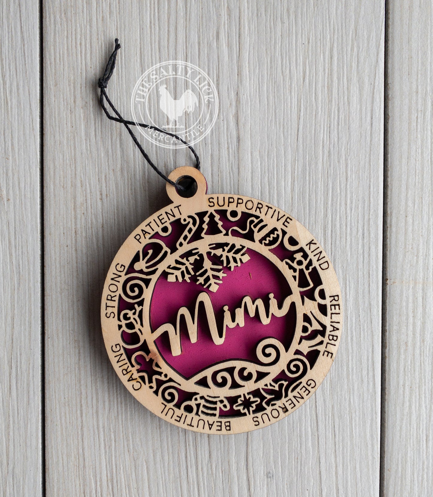 Mimi 2 Layer Wood Ornament - The Salty Lick Mercantile