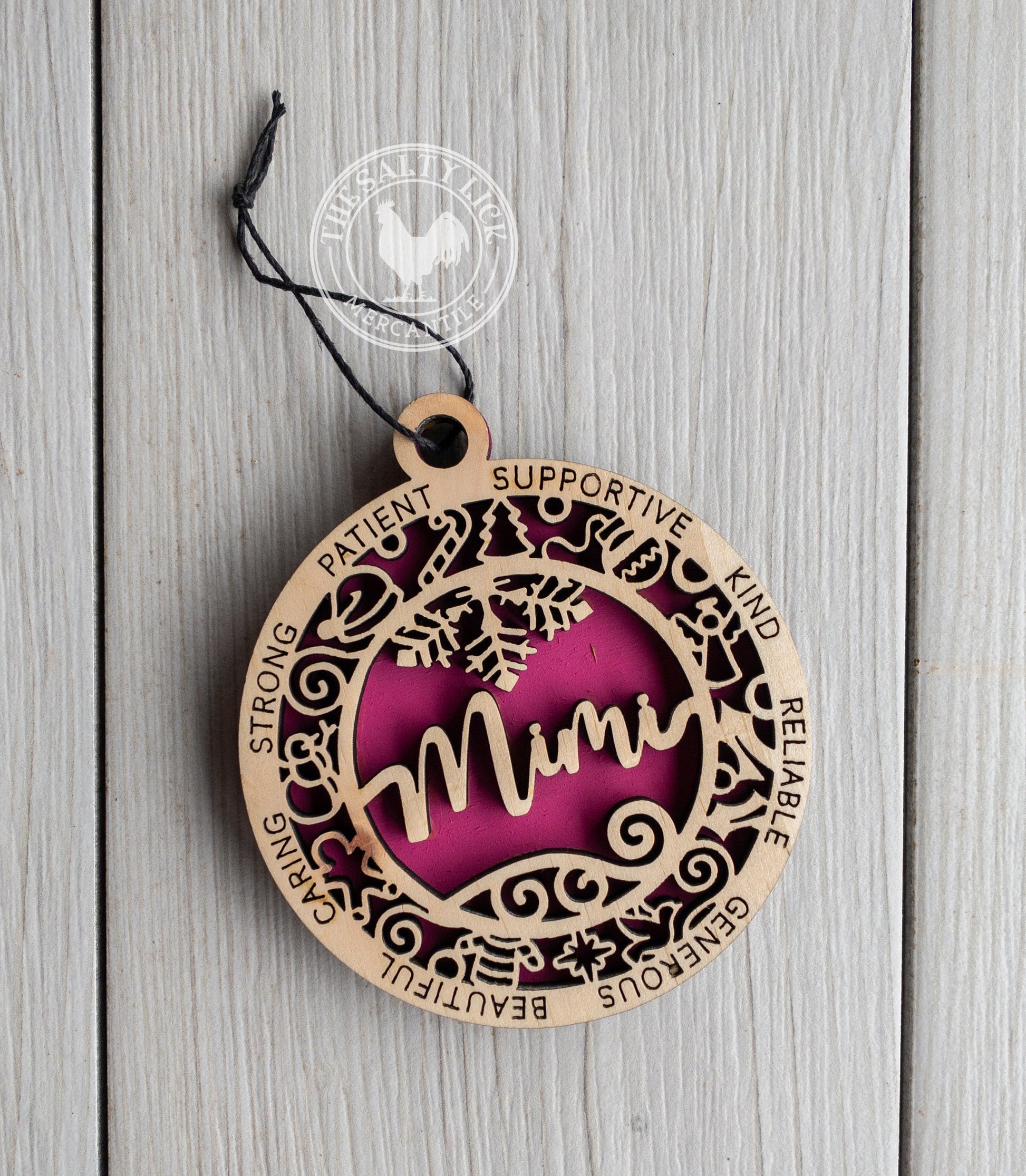 Mimi 2 Layer Wood Ornament - The Salty Lick Mercantile