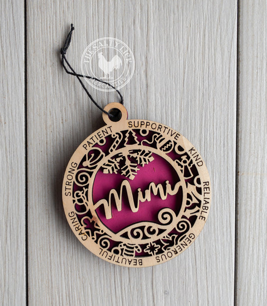 Mimi 2 Layer Wood Ornament - The Salty Lick Mercantile