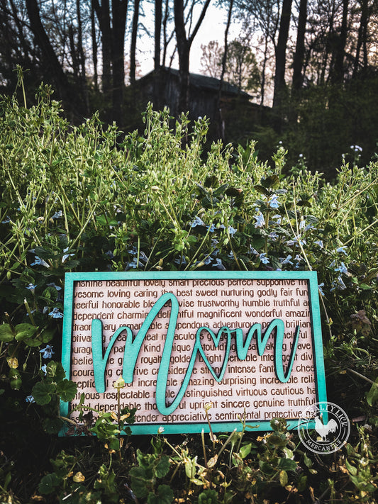 Mom 2 Layer Sign Mother's Day Gift - The Salty Lick Mercantile