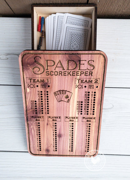 Spades Scorekeeper Custom Cards Board Game - The Salty Lick Mercantile