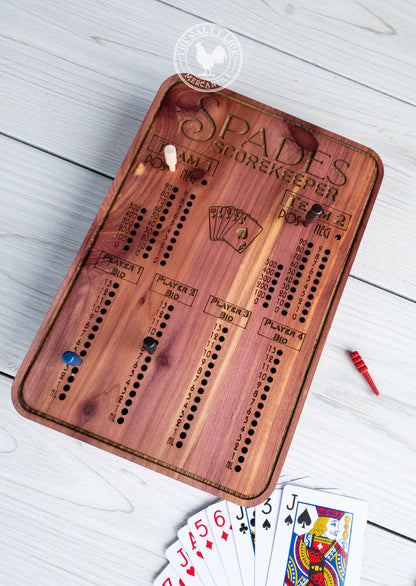 Spades Scorekeeper Custom Board Game - The Salty Lick Mercantile