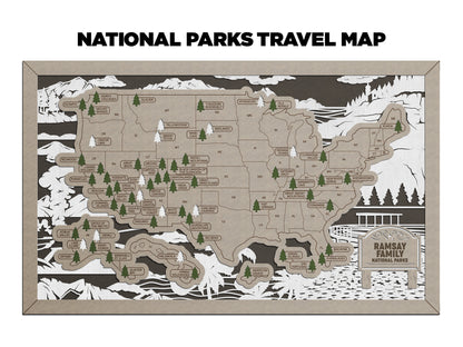 National Parks Travel Map - Customizable! - The Salty Lick Mercantile