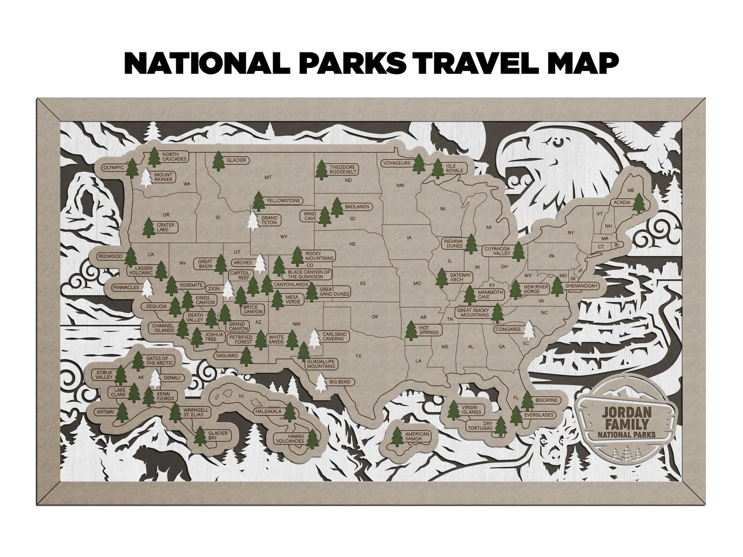 National Parks Travel Map - Customizable! - The Salty Lick Mercantile