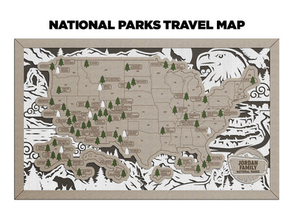 National Parks Travel Map - Customizable! - The Salty Lick Mercantile