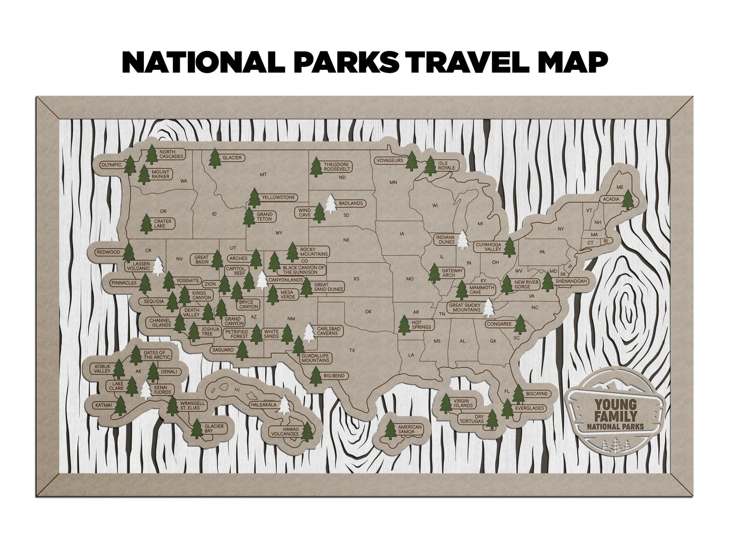 National Parks Travel Map - Customizable! - The Salty Lick Mercantile